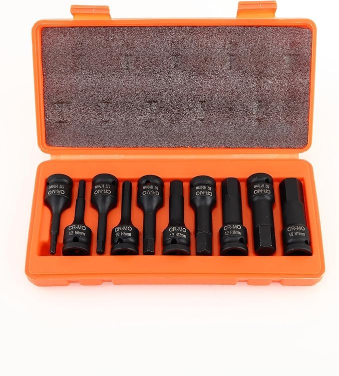 allen socket set 1/2" drive impact hex bit socket h5 h19 chrome molybdenum steel square socket set for impact wrench/drill/driver, 10pcs - Laty Machine allen socket set 1/2" drive impact hex bit socket h5 h19 chrome molybdenum steel square socket set for impact wrench/drill/driver, 10pcs
