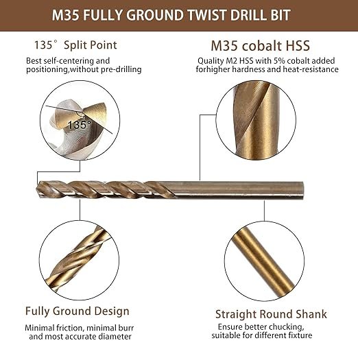 1 3/16 inch(30mm) cobalt drill bits, m35 hss high speed steel for drill/driver stainless steel heavy duty twist steel drill bit, 1pc - Laty Machine 1 3/16 inch(30mm) cobalt drill bits, m35 hss high speed steel for drill/driver stainless steel heavy duty twist steel drill bit, 1pc