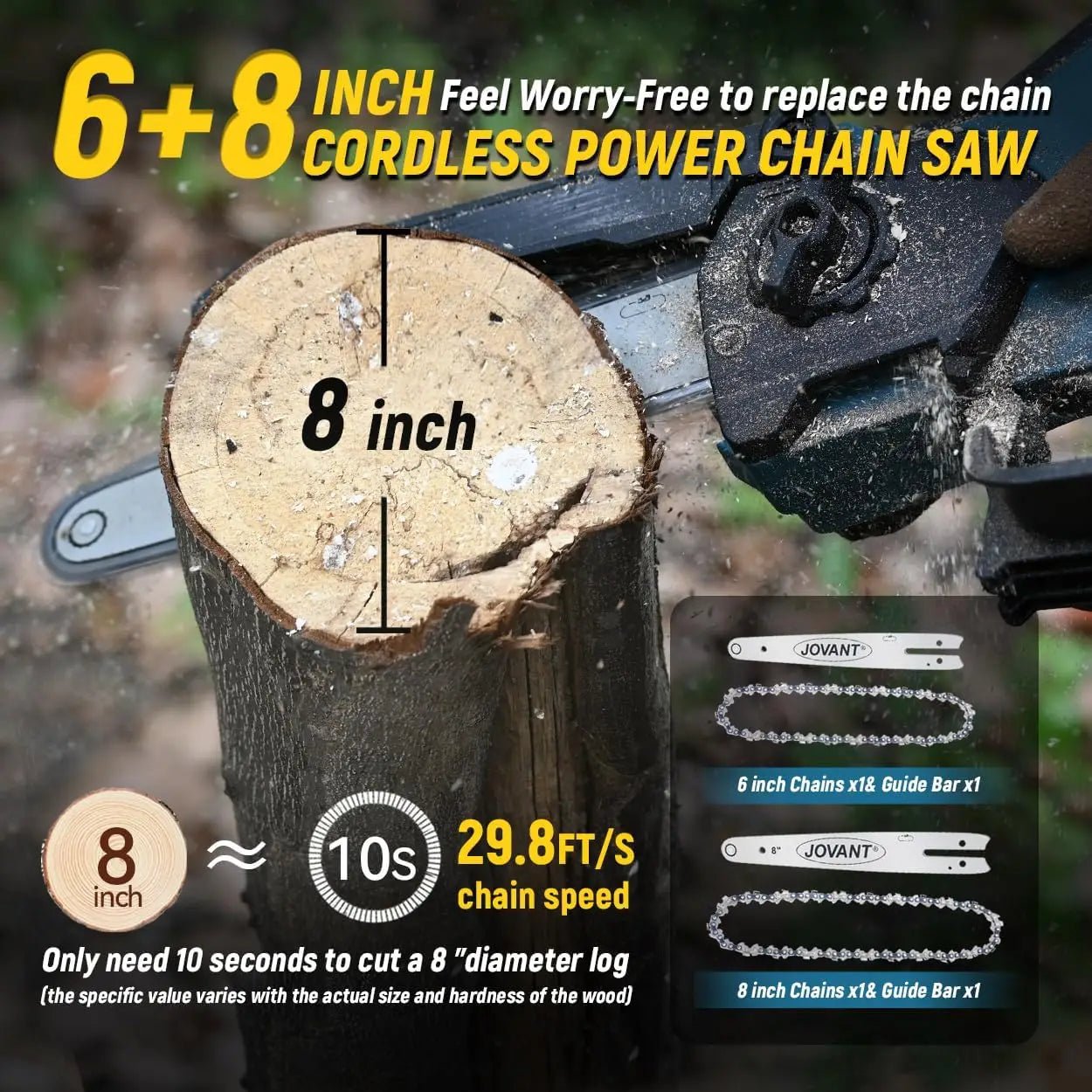 2 in 1 chainsaw,cordless electric chain saw,8 inch&6 inch chain saw with 4a rechargeable battery,battery powered handheld chainsaw for tree trimming and wood cutting - Laty Machine 2 in 1 chainsaw,cordless electric chain saw,8 inch&6 inch chain saw with 4a rechargeable battery,battery powered handheld chainsaw for tree trimming and wood cutting
