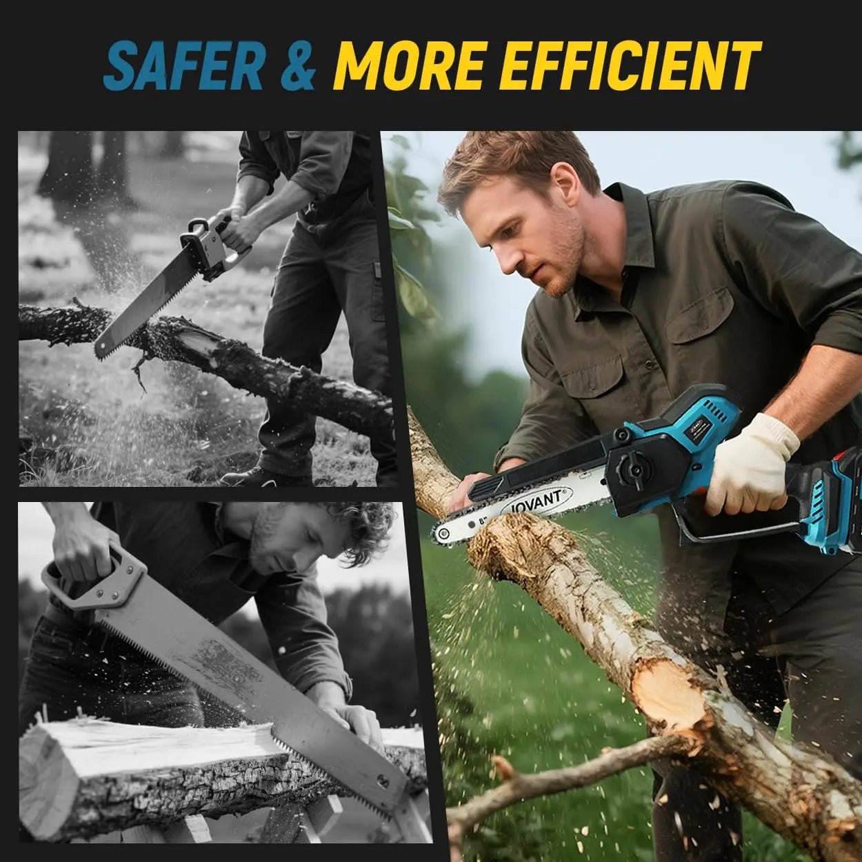 2 in 1 chainsaw,cordless electric chain saw,8 inch&6 inch chain saw with 4a rechargeable battery,battery powered handheld chainsaw for tree trimming and wood cutting - Laty Machine 2 in 1 chainsaw,cordless electric chain saw,8 inch&6 inch chain saw with 4a rechargeable battery,battery powered handheld chainsaw for tree trimming and wood cutting