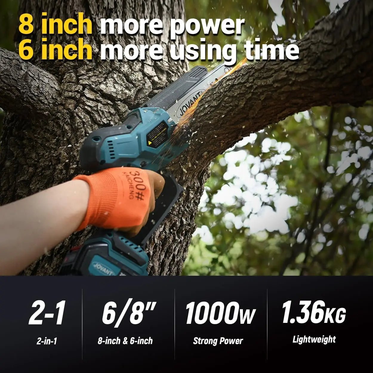 2 in 1 chainsaw,cordless electric chain saw,8 inch&6 inch chain saw with 4a rechargeable battery,battery powered handheld chainsaw for tree trimming and wood cutting - Laty Machine 2 in 1 chainsaw,cordless electric chain saw,8 inch&6 inch chain saw with 4a rechargeable battery,battery powered handheld chainsaw for tree trimming and wood cutting