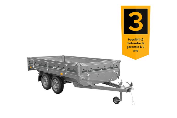remorque 2 essieux 304×153 unitrailer solid 300/2 ptac 750 kg - Laty Machine remorque 2 essieux 304×153 unitrailer solid 300/2 ptac 750 kg