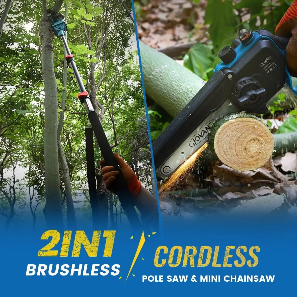 pole saw for tree trimming,15 foot reach pole tree trimmer,6inch electric pole chainsaw for branch and wood cutting with portable bag and 20v 4a battery jovant - Laty Machine pole saw for tree trimming,15 foot reach pole tree trimmer,6inch electric pole chainsaw for branch and wood cutting with portable bag and 20v 4a battery jovant