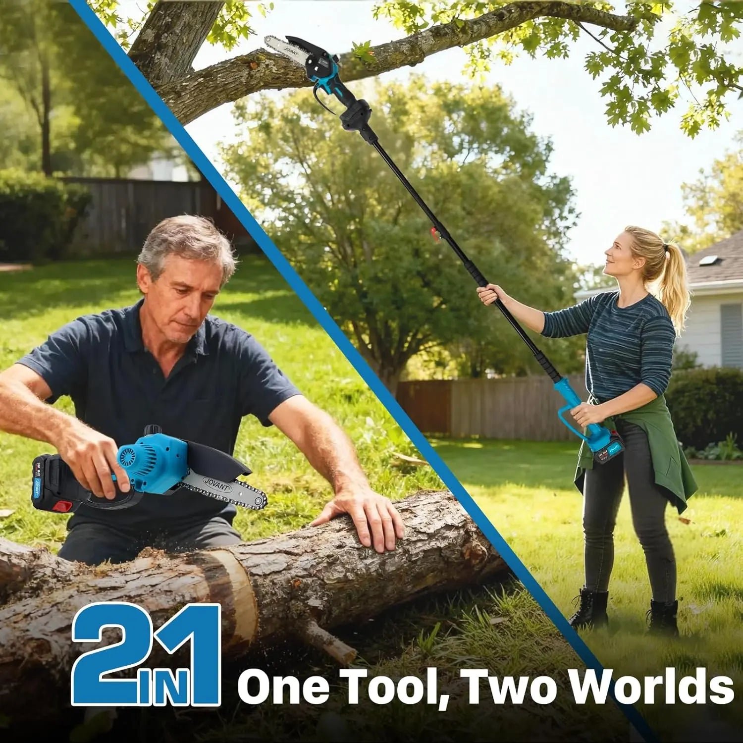 6 inch electric pole saws for tree trimming, 2 in 1 cordless mini chainsaw, pole saw battery powered with dual batteries lightweight for women garden yard wood cutting - Laty Machine 6 inch electric pole saws for tree trimming, 2 in 1 cordless mini chainsaw, pole saw battery powered with dual batteries lightweight for women garden yard wood cutting